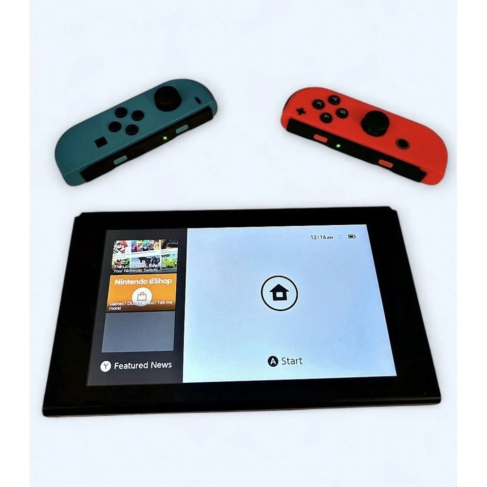 Nintendo Switch HAC-001 32GB 720p  w/ Neon Blue & Red Joy-Con w/Charger no Dock